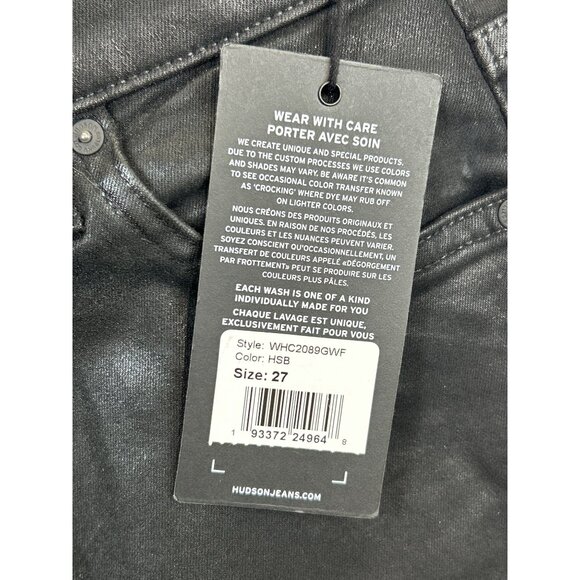 Hudson Pants Womens 27 Black Hi-Rise Straight Cropped NWT - Picture 4 of 10